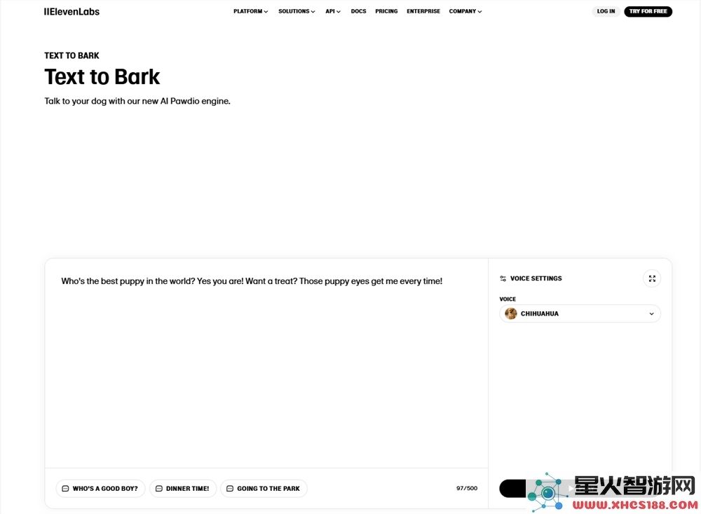 ElevenLabs推出全球首个宠物犬AI语音合成模型“Text To Bark”,为爱犬沟通开启新篇章