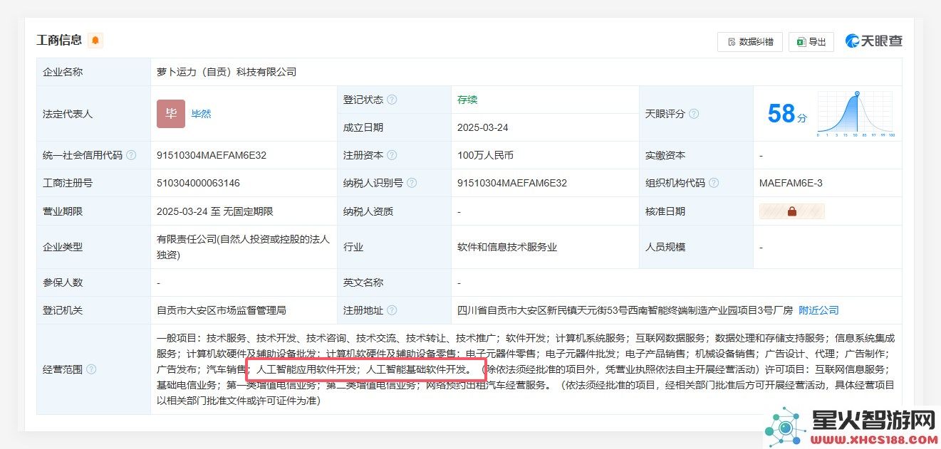 萝卜快跑宣布在自贡成立新科技公司,涉足AI相关业务领域