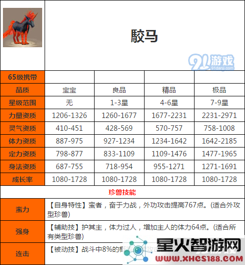 天龙八部駮马宝宝介绍与属性分析 详解駮马宝宝的各项能力与特点