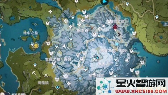 在原神的游戏地图中，蓝色圈所代表的具体含义是什么？