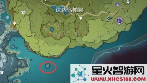 原神开局小岛在地图哪个位置