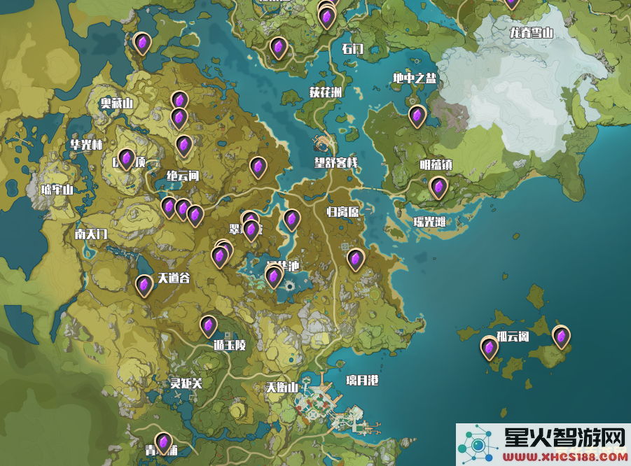水晶石原神分布图