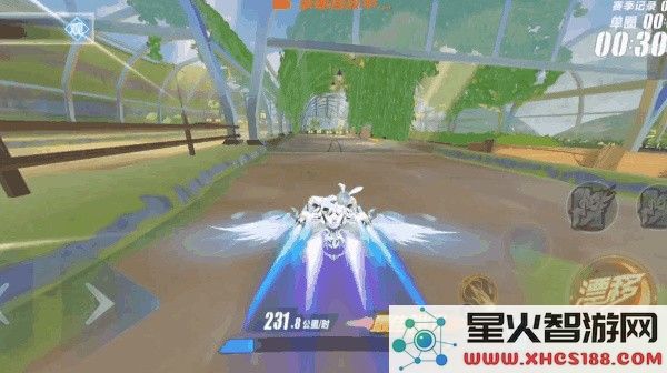 QQ飞车高能路段绿野逐风木板近道处
