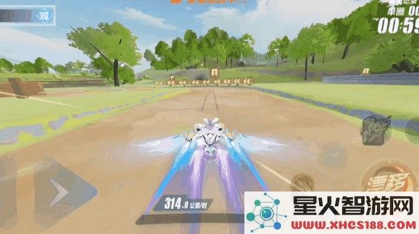 QQ飞车高能路段绿野逐风U弯近道处